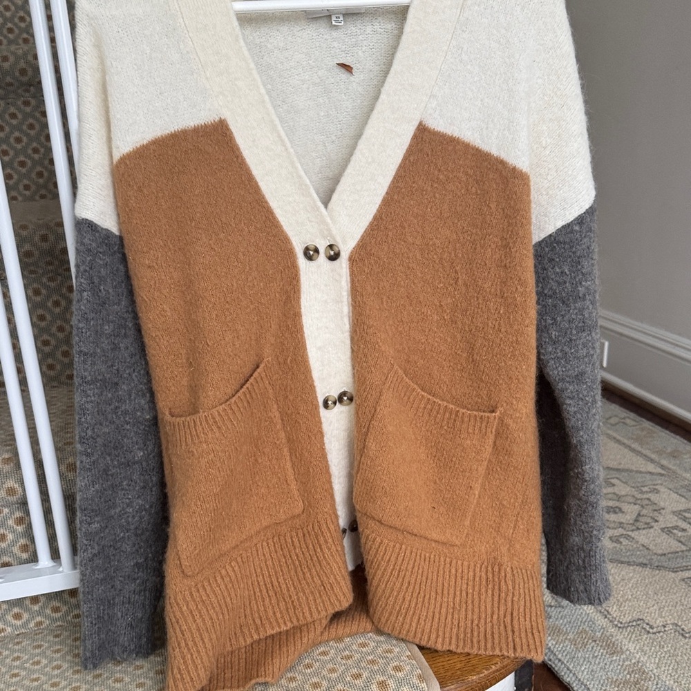 Madewell Tri-Tone Cardigan Sweater